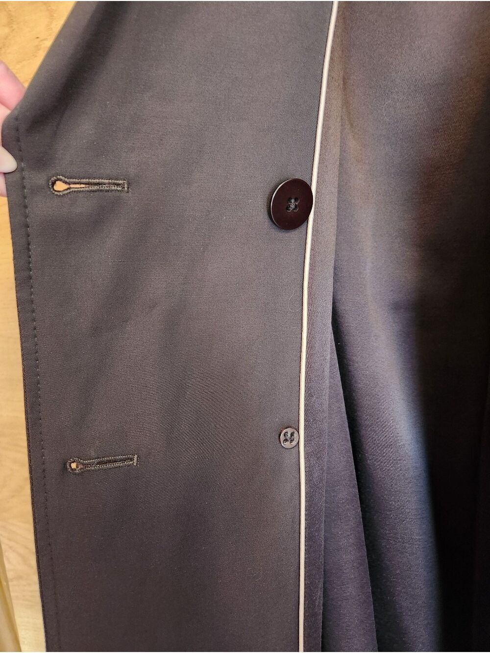 VIA SPIGA BROWN BELTED TRENCH COAT JACKET COTTON BLEND POCKETS MEDIUM - Picture 8 of 12